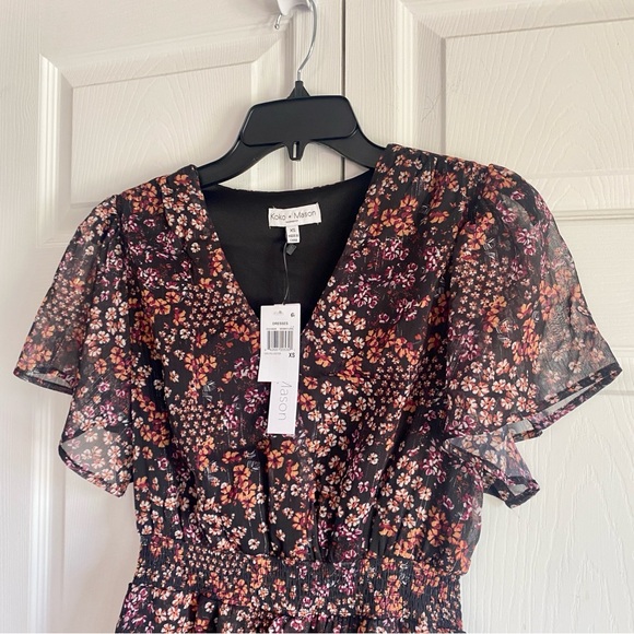 KOKO + MASON
Tiered Midi Dress‎ Brown Floral XS - Picture 5 of 8